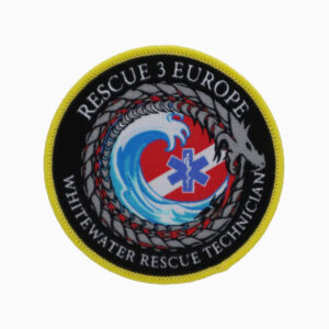 Rescue 3 Europe Whitewater Rescue Technician (WRT) sew-on badge